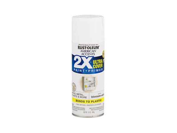 RUST-OLEUM® 2X Ultra Cover Satin Spray – Satin Blossom White (12 oz. Spray)
