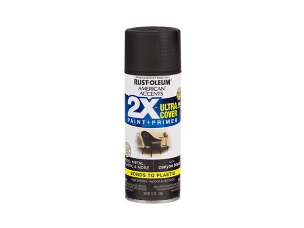 RUST-OLEUM® 2X Ultra Cover Satin Spray – Satin Canyon Black (12 oz. Spray)