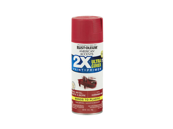 RUST-OLEUM® 2X Ultra Cover Satin Spray – Satin Colonial Red (12 oz. Spray)