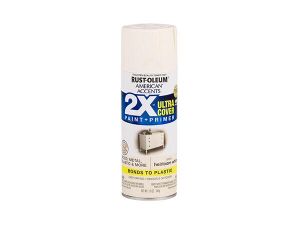 RUST-OLEUM® 2X Ultra Cover Satin Spray – Satin Heirloom White (12 oz. Spray)