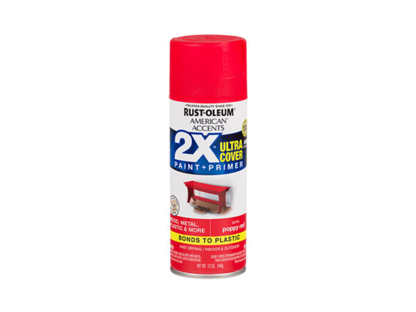 RUST-OLEUM® 2X Ultra Cover Satin Spray – Satin Poppy Red (12 oz. Spray)