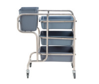 Stainless steel restaurant cart with 2buckets