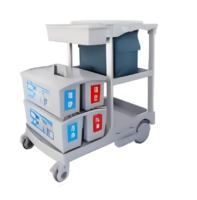 Hotel Cleaning cart with 2 buckets
