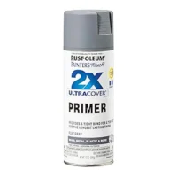 Rust-Oleum 249088 Painter's Touch 2X Ultra Cover, 12 Fl Oz (Pack of 1), Flat Gray Mineral Primer, 12 Ounce